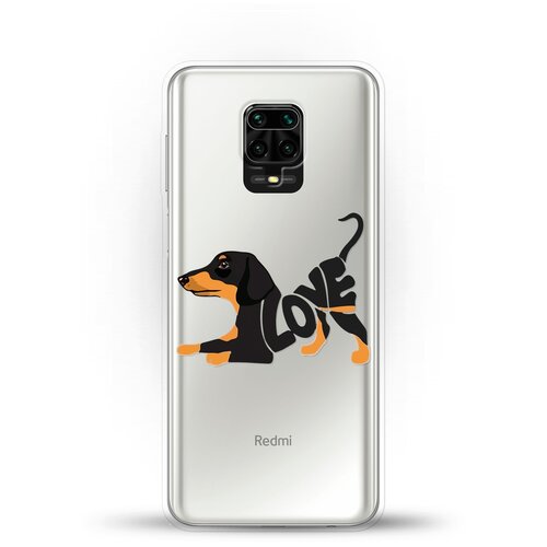 фото Силиконовый чехол такса love на xiaomi redmi note 9s andy & paul
