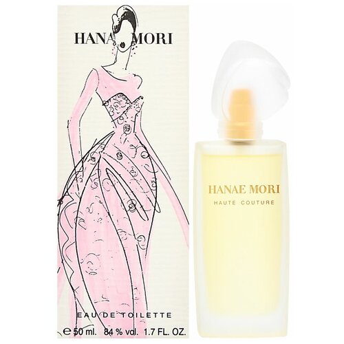 Туалетная вода (eau de toilette) Hanae Mori woman Haute Couture (new Design) Туалетная вода 50 мл. (розовое платье)