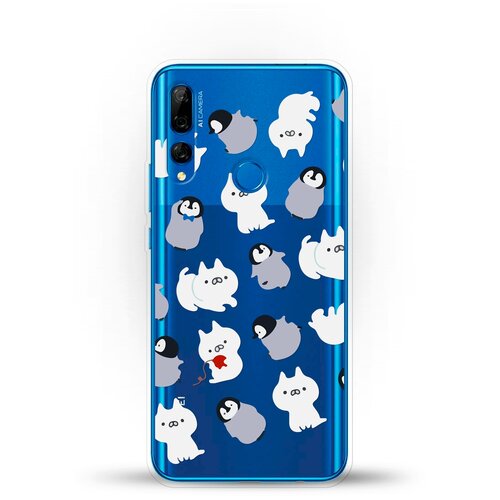фото Силиконовый чехол котики и пингвины на huawei y9 prime (2019) andy & paul