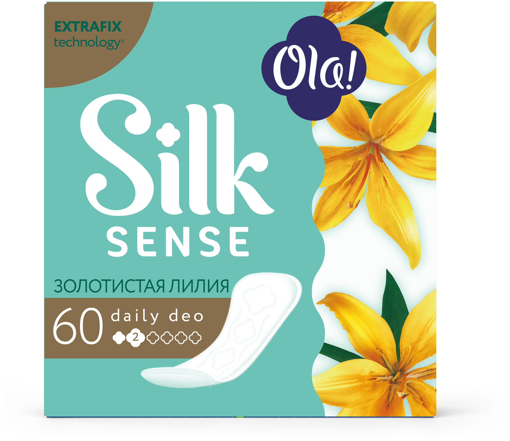 Ежедневные прокладки Ola! Silk Sense Daily Deo Золотистая лилия, 60шт. - фото №2
