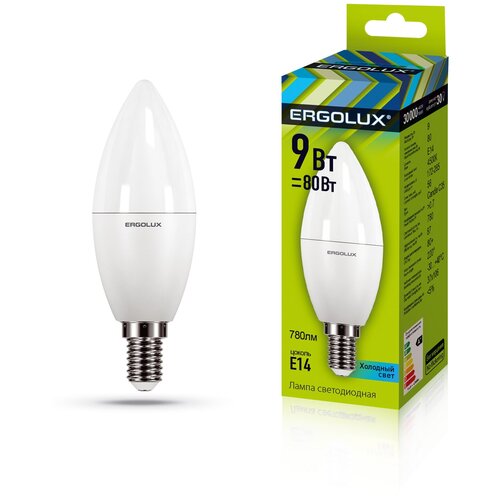 фото Лампа светодиодная ergolux led-c35-9w-e14-4k