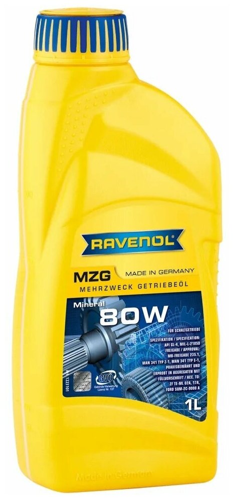 Трансмиссионное масло RAVENOL Getriebeoel MZG SAE 80 GL 4 (1л)