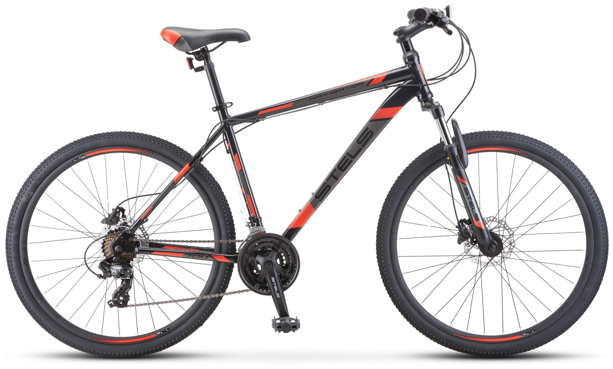 Горный велосипед Stels Navigator 700 D F010 (2020) 21" Черно-красный (180-190 см)