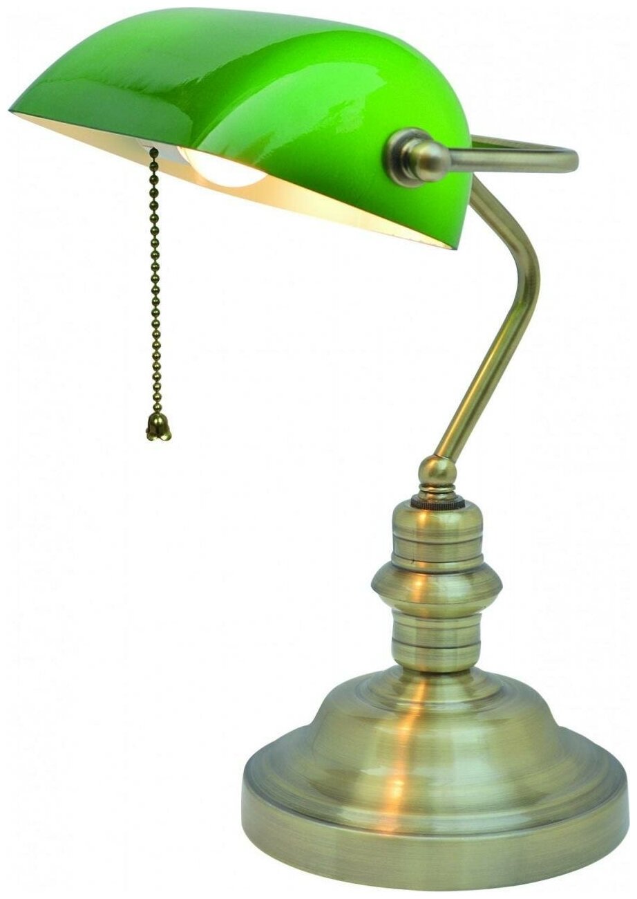 Настольная лампа СССР зеленая Arte lamp A2492LT-1AB BANKER