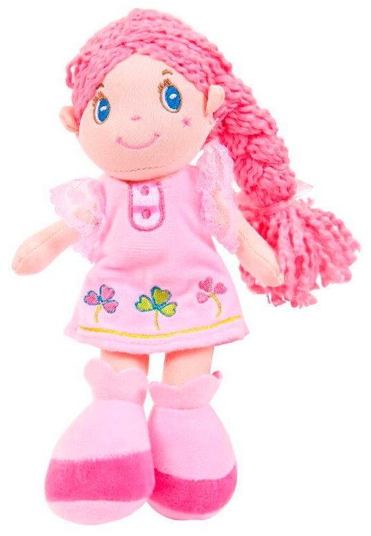 фото Мягкая игрушка ABtoys Кукла с розовой косой в розовом платье