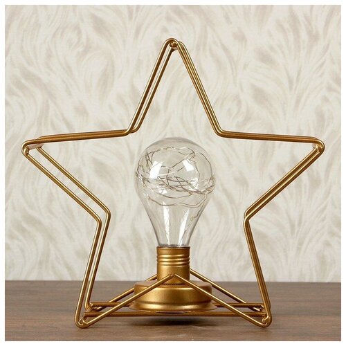 фото Лампа декоративная светодиодная risalux звезда 2800064, цвет арматуры: золотой