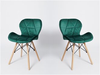 Комплект стульев для кухни из 2-х штук SC-026 зеленый вельвет (G062-18)