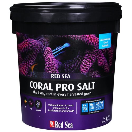 Red Sea Coral Pro Salt средство для подготовки водопроводной воды, 7 кг рифовая морская соль ведро 20кг на 605л