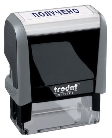 Самонаборный штамп автоматический TRODAT 4911/DB ПОЛУЧЕНО, оттиск 38 х 14 мм, шрифт 3.1/2.2 мм, прямоугольный [4911/db/l1.1 printy 4.0] - фото №1