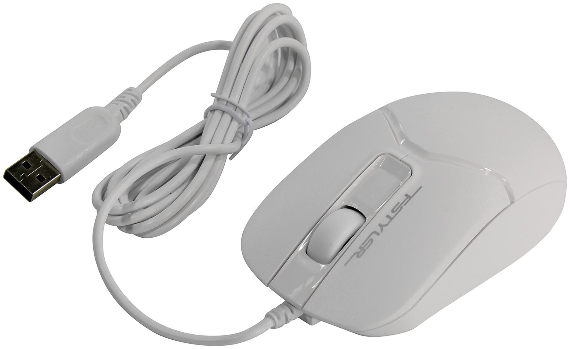 Мышь A4TECH Fstyler FM12, оптическая, проводная, USB, белый [fm12 white] - фото №2