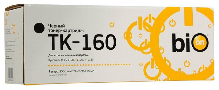 Bion TK-160 Картридж для Kyocera Mita FS 1120D/1120DN/1120/2035 2500 стр [Бион]
