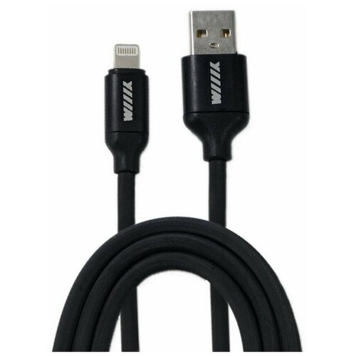 Кабель WIIIX USB - Lightning (CB120-U8-10), 1.2 м, черный кабель переходник светящийся usb 8pin черный cbl710 u8 10b wiiix 1м wiiix арт cbl710 u8 10b