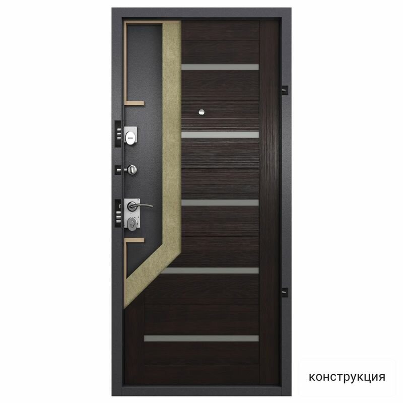 Дверь входная Torex для квартиры Flat-S, 950х2050 левый, тепло-шумоизоляция, антикоррозийная защита, замки 4-го и 2-го класса защиты, серый/коричневый - фотография № 5