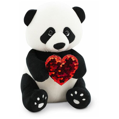Мягкая игрушка Orange Toys Панда Бу пламенное сердце, 21 см, черный мягкая игрушка панда бу сладкий букет 20 см 1 шт