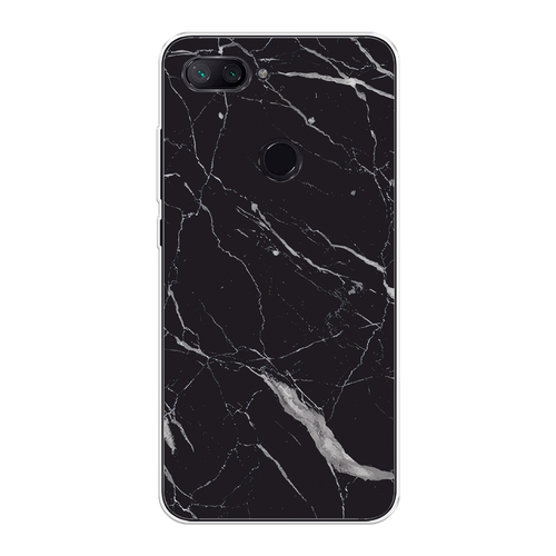 Силиконовый чехол на Xiaomi Mi 8 Lite (Youth Edition) / Сяоми Ми 8 Лайт (Юс Эдишн) Черный минерал
