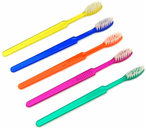 Зубная щетка Sherbet одноразовая с нанесенной зубной пастой Мятный мусс, синий / оранжевый / зеленый / фиолетовый / желтый, 10 шт.