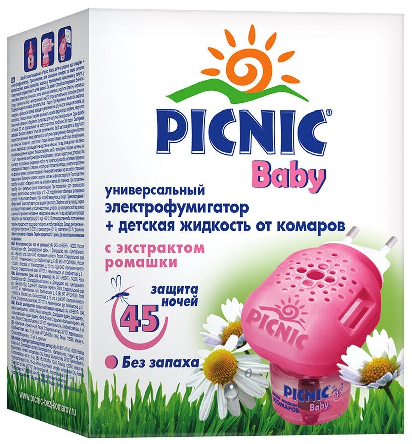 Комплект от комаров Picnic Baby (жидкость 45 ночей+электрофумигатор) Picnic - фото №9