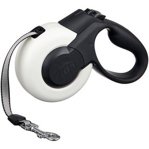 Поводок-рулетка для собак Fida Mars ленточная (S) 5 м 30 см 40 см S 11 мм белый/черный 20 см