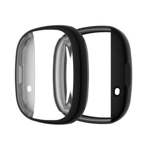 защитный чехол для часов fitbit versa 3 sense тпу чехол бампер с защитой экрана противоударный чехол для смарт часов аксессуары Защитный чехол для Fitbit Versa 3/Sense - черный