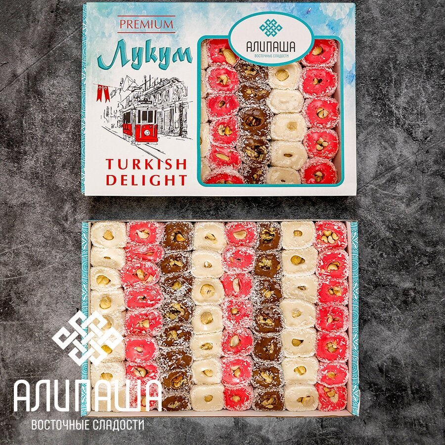 Рахат лукум турецкий 1кг подарочный набор "Ассорти фруктовая сарма с орехами" - фотография № 6