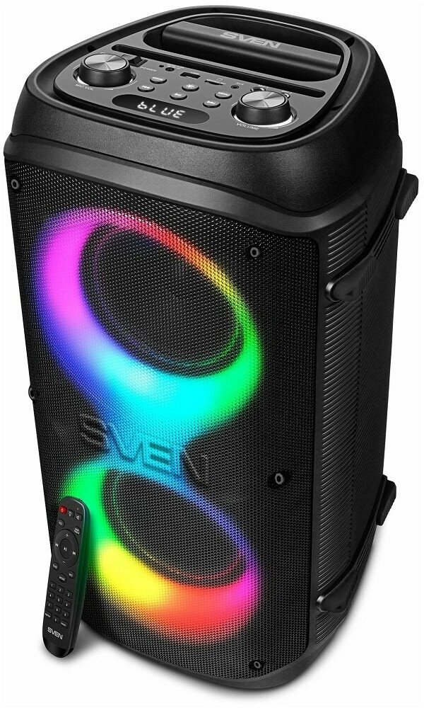 Sven Портативная акустика 2.0 PS-800 SV-021511 черная 100 Вт, TWS, BT, FM, USB, microSD, LED-диспле