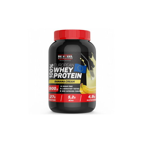 Напиток растворимый ВЭЙ про Be Steel Nutrition 100% European Whey Protein 0,9кг (банановый крем)