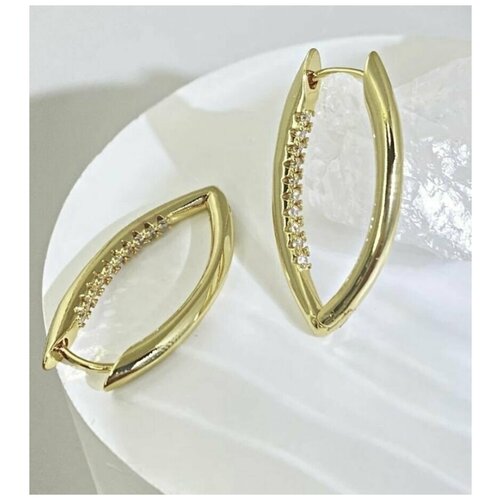 Серьги LaPena треугольник золотистые со стразами из гипоаллергенного сплава