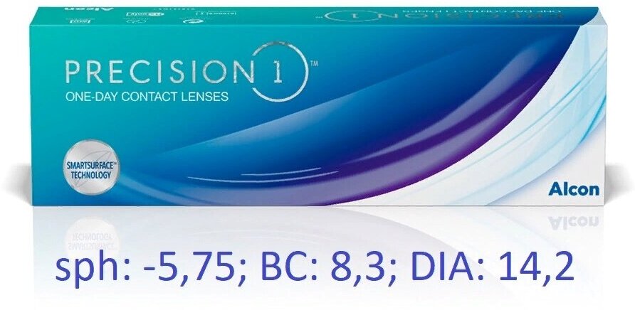Контактные линзы Alcon Precision1 D 14.2, 30 шт., R 8,3, D -5,75
