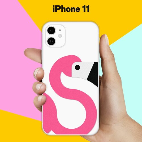Силиконовый чехол Фламинго на Apple iPhone 11 силиконовый чехол на apple iphone 11 эпл айфон 11 с принтом ветка в капельках
