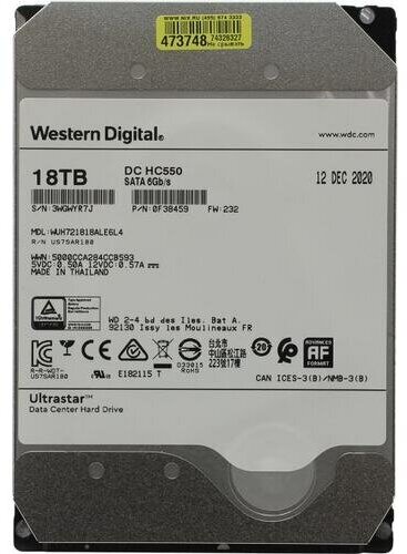 Жесткий диск Western digital Ultrastar DC HC550 18 Тб WUH721818ALE6L4