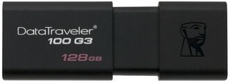 Флешка Kingston DataTraveler 100 G3 128 GB, 1 шт., черный