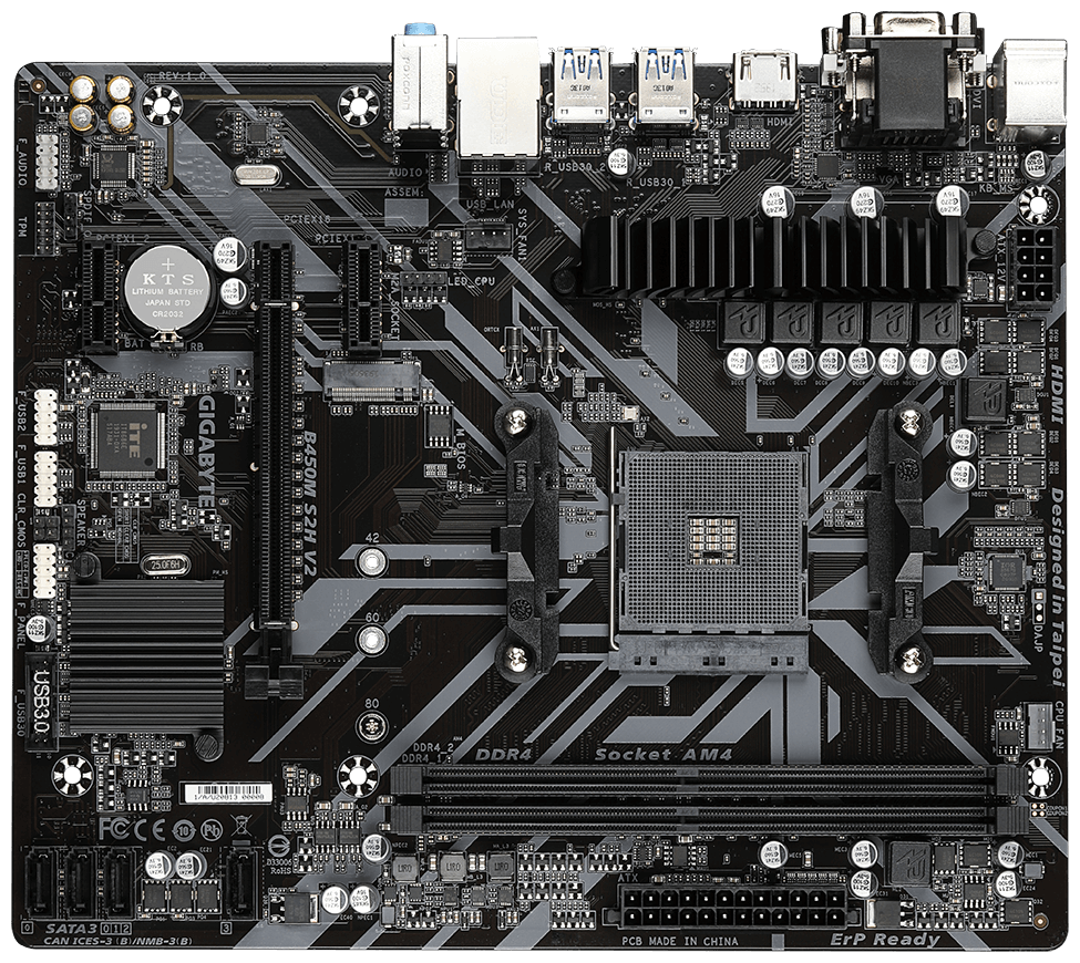 Материнская плата Gigabyte B450M S2H V2 Soc-AM4 2xDDR4 mATX RAID+VGA+D