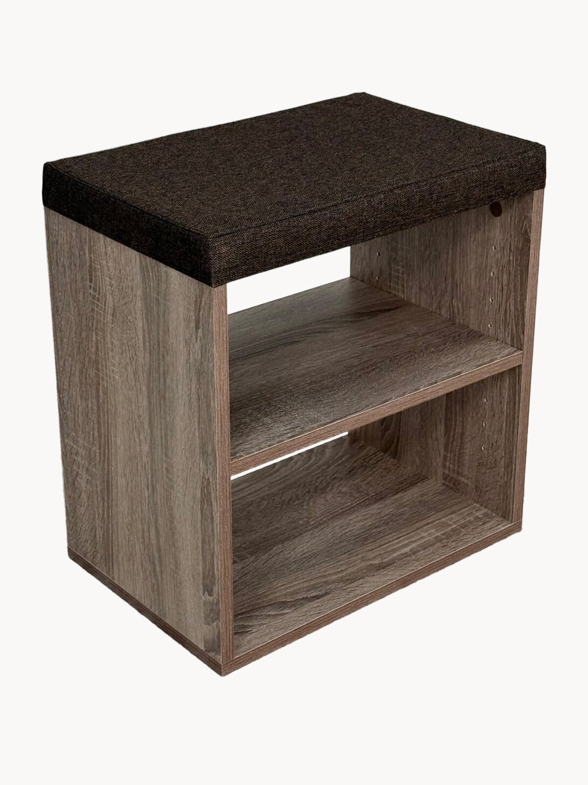 Тумба для обуви верона тип 3, BUDUNOV GROUP, Дуб сонома трюфель/ТК Капри коричневая, обувница для прихожей, 45х30х47 см