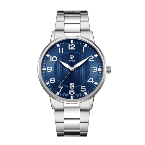 Наручные часы УЧЗ 3078B-6, синий, серебряный
