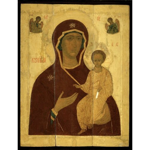 освященная икона божией матери смоленская 16 13 см на дереве Смоленская Одигитрия икона Божией Матери деревянная на левкасе 13 см
