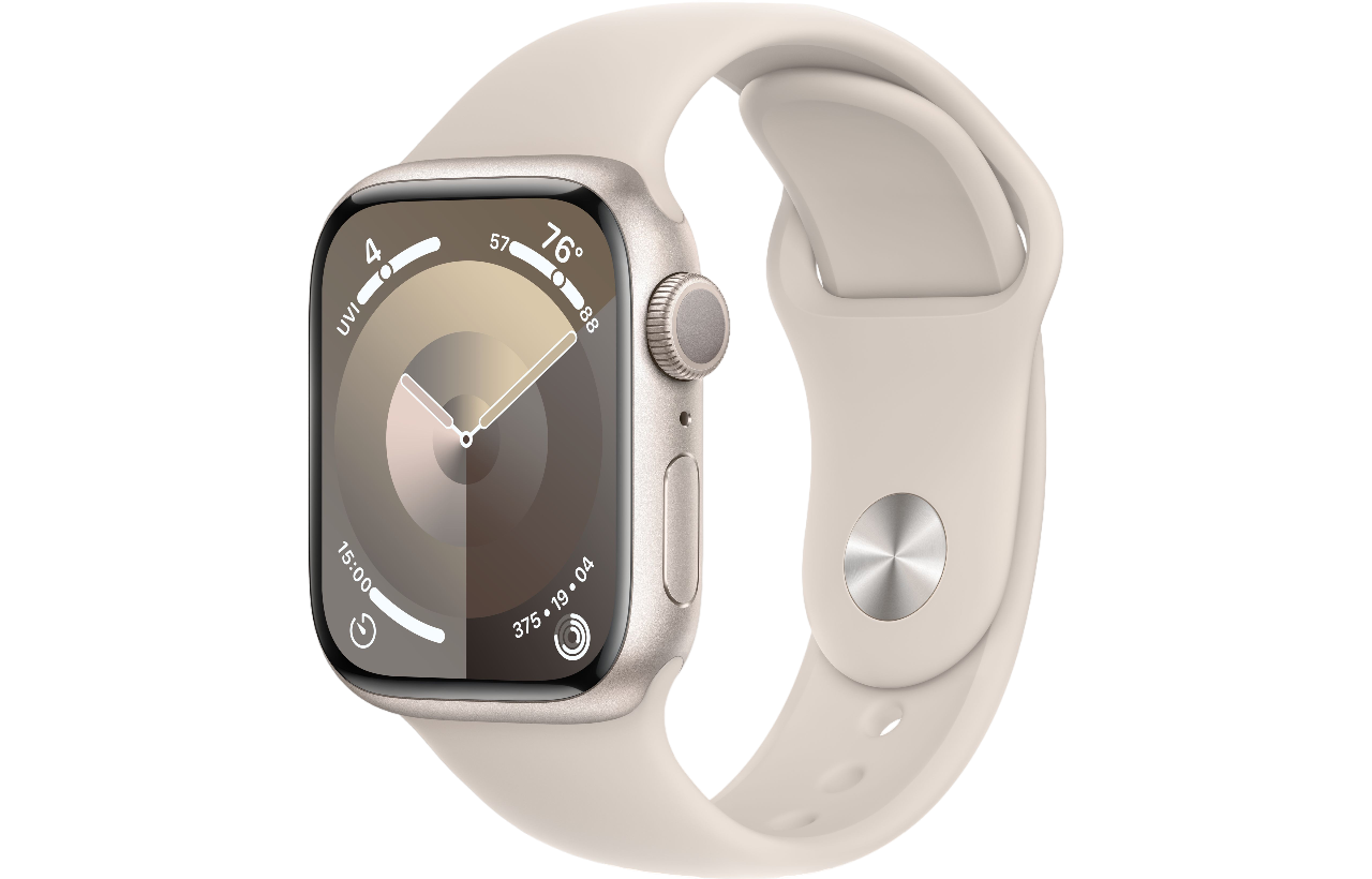 Умные часы Apple Watch Series 9 Aluminium Case 41 мм Starlight with Starlight Sport Band S/M