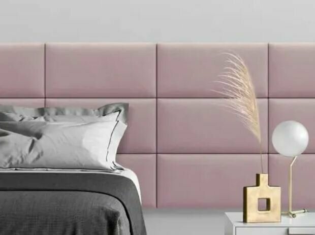 Стеновая панель; мягкая панель; изголовье кровати 30*60 см 1 шт; пыльно-розовый