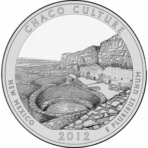 054p монета сша 2020 год 25 центов марш биллингс рокфеллер медь никель unc (012s) Монета США 2012 год 25 центов Чако Медь-Никель UNC