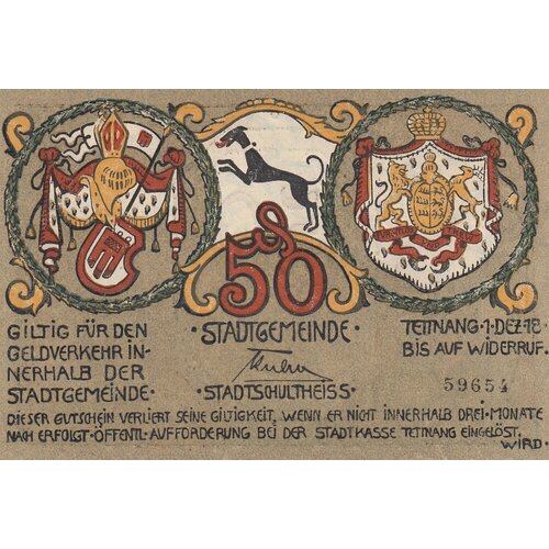 Германия (Германская Империя) Тетнанг 50 пфеннигов 1918 г. (3)