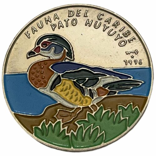 Куба 1 песо 1996 г. (Карибская фауна - Каролинская утка) клуб нумизмат монета 10 песо кубы 1996 года серебро фауна карибского бассейна