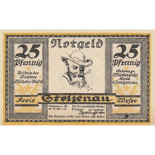 Германия (Веймарская Республика) Штольценау 25 пфеннигов 1921 г. (2)