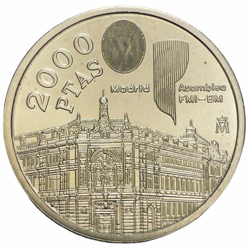 Испания 2000 песет 1994 г. (Ассамблея Всемирного банка и МВФ в Мадриде) клуб нумизмат монета 1000 песет испании 1999 года серебро хуан карлос