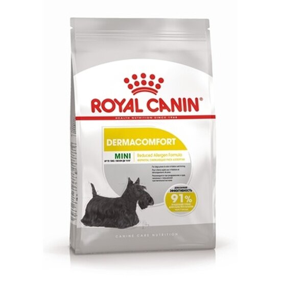 Корм для взрослых собак мелких размеров при раздражениях и зуде кожи Royal Canin Mini Dermacomfort(Мини Дермакомфорт) , сухой, 1 кг