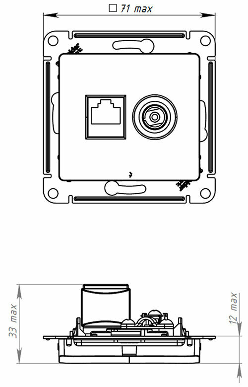 Розетка двойная ТВ + компьютерная RJ45 Systeme Electric (Schneider Electric) Glossa, фисташковый - фото №2