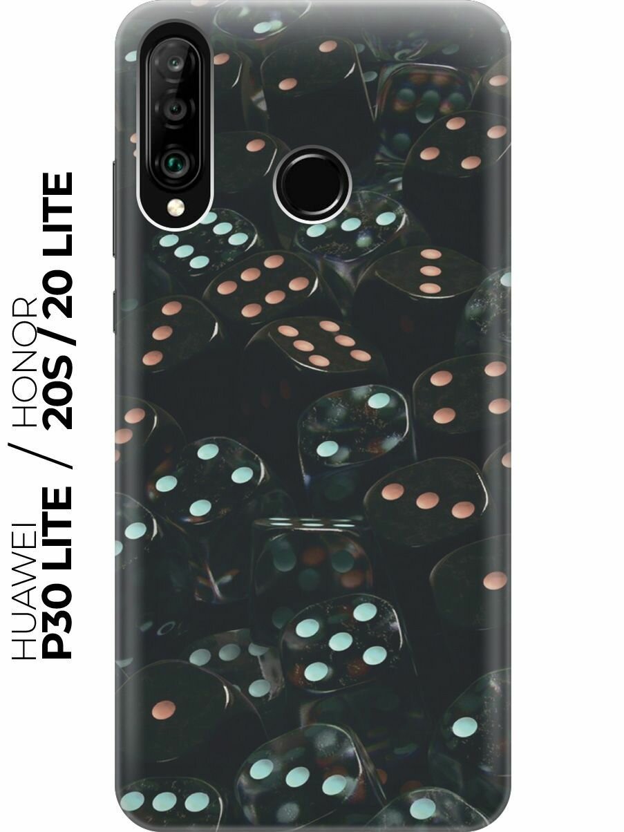 Силиконовый чехол Сине-красные кости на Honor 20 Lite / 20s / Huawei P30 Lite / Хуавей П30 Лайт / Хонор 20 Лайт / 20s