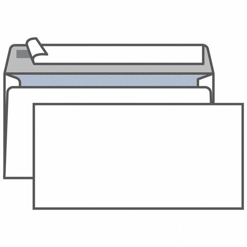 Конверт почтовый E65 KurtStrip (110x220, 80г, стрип) белый, 100шт. (Е65.10.100)