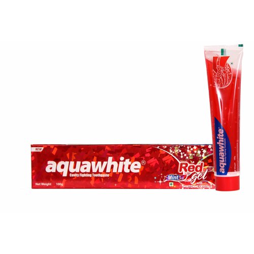 Гелевая зубная паста Aquawhite Red Gel с отбеливающими кристаллами