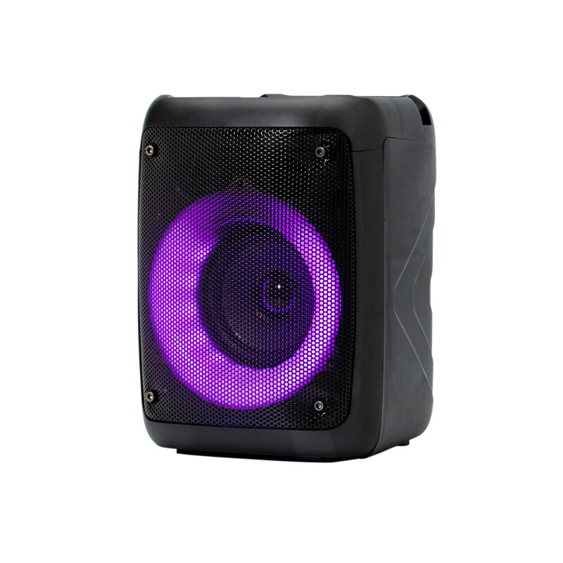 Комплект 2 штук, Колонка Perfeo Disco Ring, 10Вт, LED/FM/MP3/USB/SD/AUX/MIC, черная(PF_B4981)