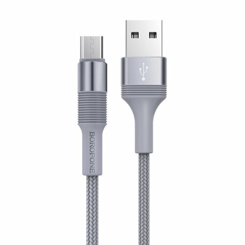Borofone Кабель USB - Micro USB Borofone BX21 Outstanding, 1.0м, цвет серый кабель usb apple lightning borofone bx21 outstanding серый