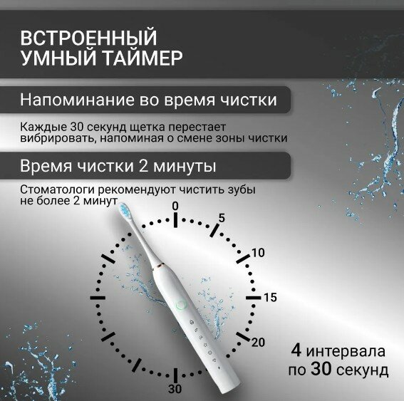 Электрическая зубная щетка, Черный — фото 6